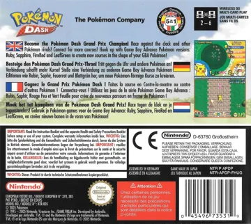 Pokemon Dash (Japan) box cover back